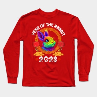 Happy Chinese New Year 2023 Year Of The Rabbit Pop Art Long Sleeve T-Shirt